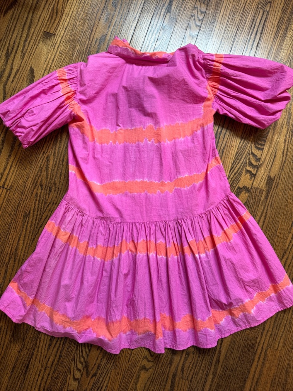 Wknd Button-Front Puff Sleeve Shirt Dress in Pink & Orange Tie-Dye! Like new! 💗🧡 - Picture 6 of 8
